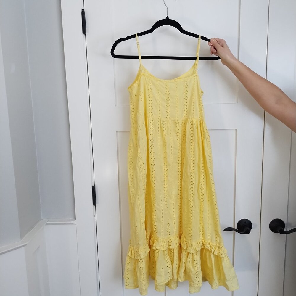 Anthropologie Label of Love Yellow Sundress Eyelet Detail | Size S-M - Picture 2 of 14